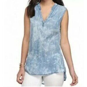 Anthropologie Cloth & Stone Popover Top Hi-Low Tie Dye Acid Wash Small Womens